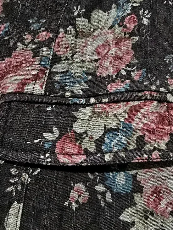 Free People Cropped Floral Blazer Jacket Size 6 Boho Romantic Cottagecore - Picture 6 of 14